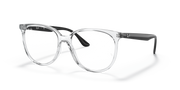 Ray-Ban prescription eyewear frames, transparent grey with metal temple arms