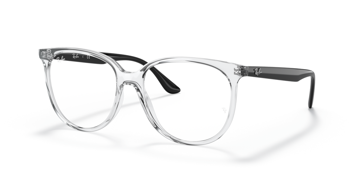 Ray-Ban prescription eyewear frames, transparent grey with metal temple arms
