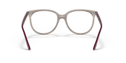 Ray-Ban RX4378V prescription eyeglass frames, front view; light brown with maroon tipped arms
