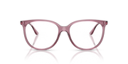Ray-Ban oval eyeglass frames, light purple translucent front view