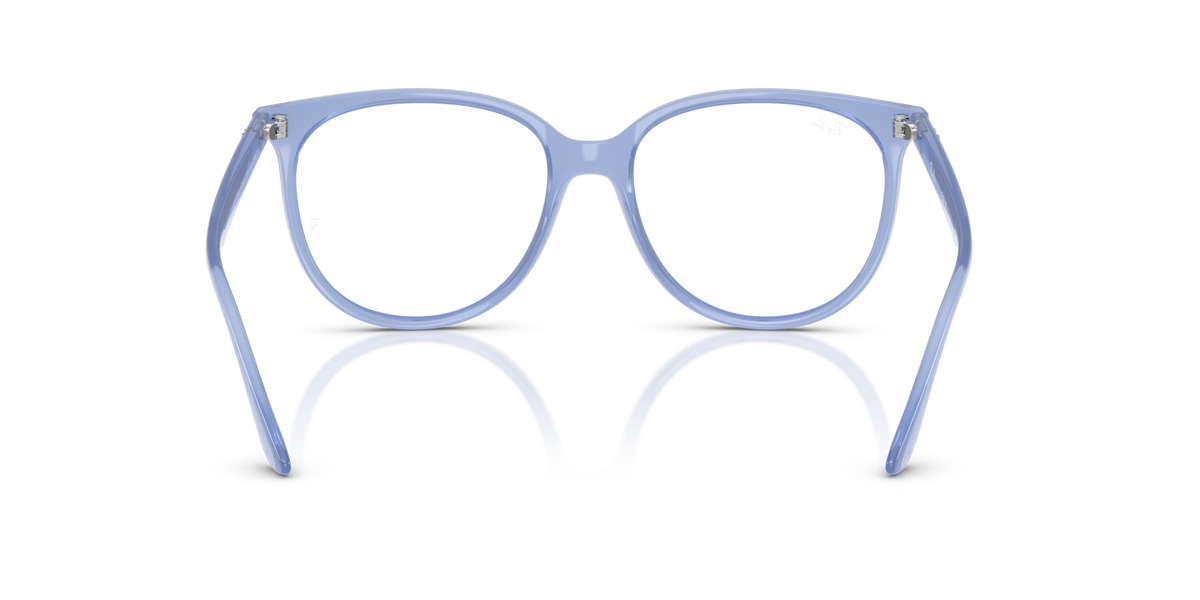 Ray-Ban RX4378V prescription eyeglass frames, light blue full-rim with bridge detail