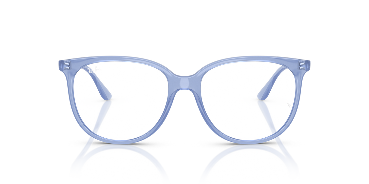 Ray-Ban RX4378V prescription eyeglass frames, light blue full-rim front view