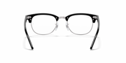 Black Clubmaster prescription eyeglass frames, front view with round lenses