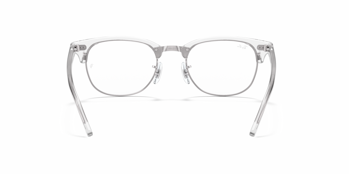 Clear Clubmaster prescription eyeglass frames, front view with round lenses