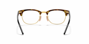 Eyeglass frames front view with brown tortoise-look acetate and clear lens openings