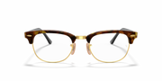 Eyeglass frames with brown tortoise-look acetate and gold-tone metal temples