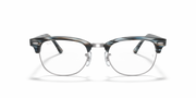 Eyeglass frames with clear dark patterned acetate and silver-tone hinges