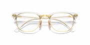 Ray-Ban Clubmaster prescription frames, gold-tone with clear lenses