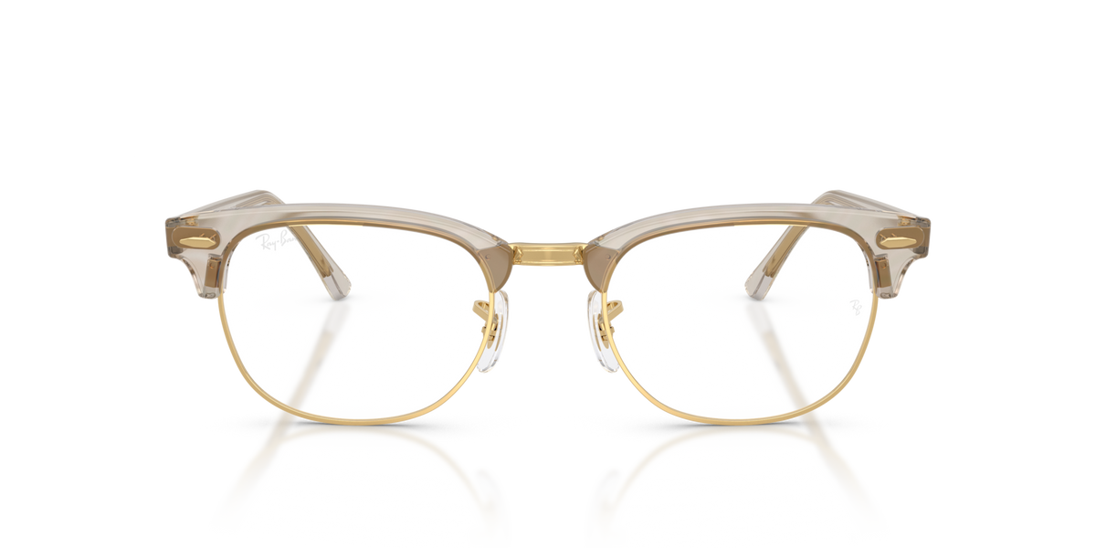 Ray-Ban Clubmaster prescription frames, gold-tone with bridge detail