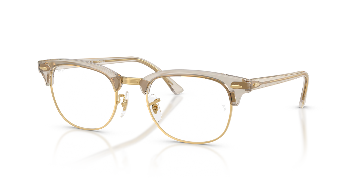 Ray-Ban Clubmaster prescription frames, gold-tone front view