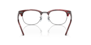 Ray-Ban Clubmaster Rx frames in red Havana, front view with two lenses