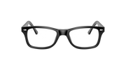 Prescription eyeglass frames in dark black, rectangular with center bridge