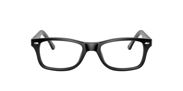 Prescription eyeglass frames in dark black, rectangular with center bridge