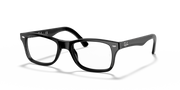 Black prescription eyewear frames with textured temples and rectangular lenses