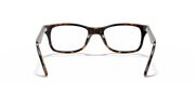 Dark Havana prescription eyewear frames with light grey temples, clear lenses