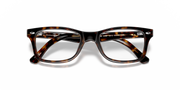 Ray-Ban Dark Havana prescription eyewear frames, front view with inner temple markings