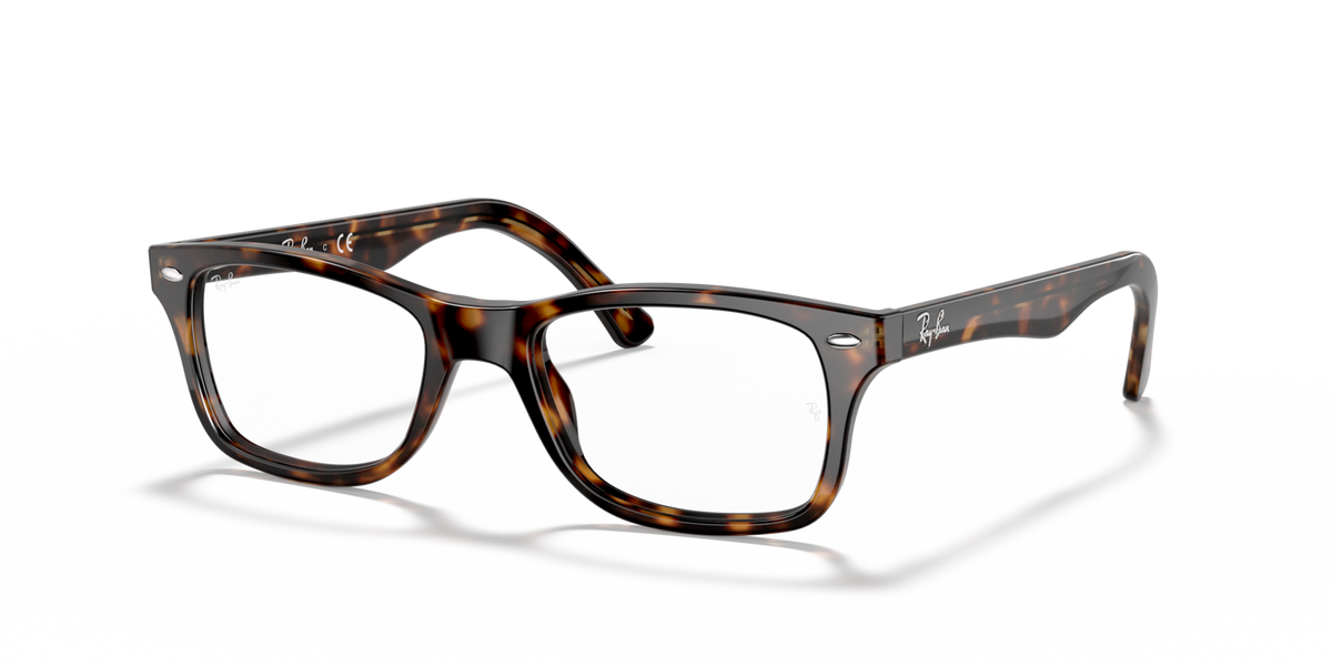 Dark Havana square prescription eyewear frames, thick acetate, clear lenses