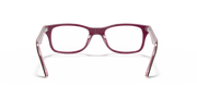 Maroon prescription eyewear frames, front view with clear lenses and acetate rims