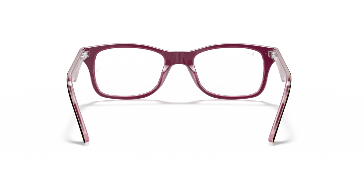 Maroon prescription eyewear frames, front view with clear lenses and acetate rims