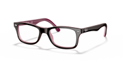 Maroon square prescription eyewear frames, thick acetate, clear lenses