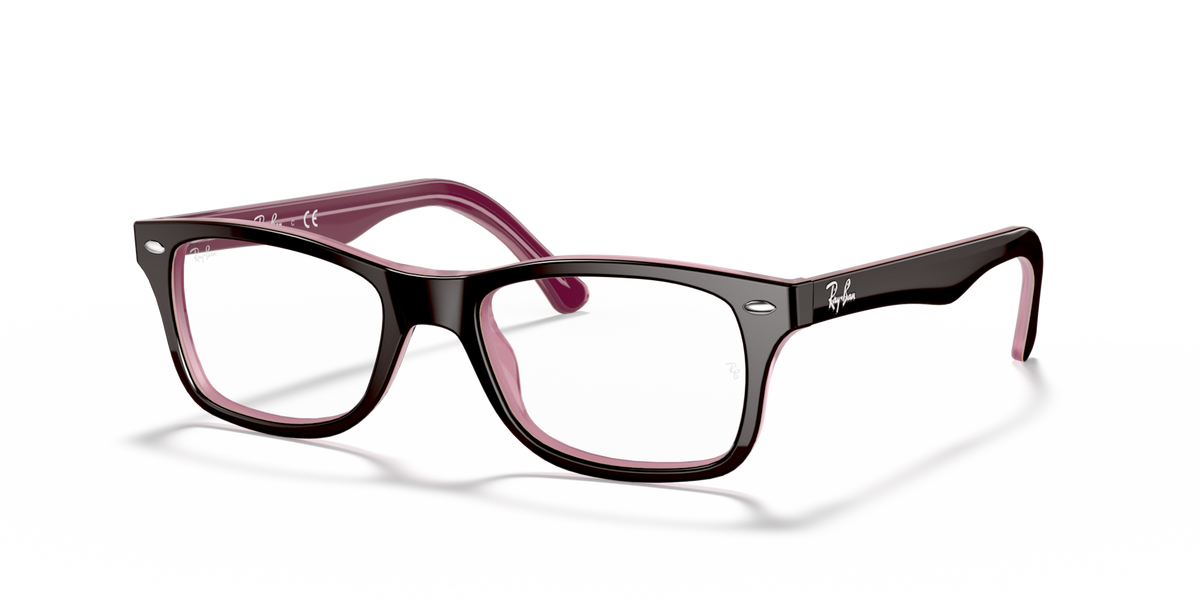 Maroon square prescription eyewear frames, thick acetate, clear lenses