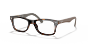 Prescription eyewear frames, brown-tortoise style with clear lenses, front view.
