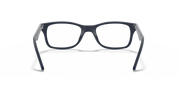 Ray-Ban prescription eyewear frames, gray rectangular frames with clear lenses