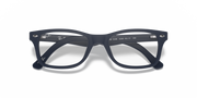 Ray-Ban prescription eyewear frames, dark blue with dark lenses and silver temple details