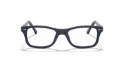 Ray-Ban prescription eyewear frames, navy rectangular frames with clear lenses
