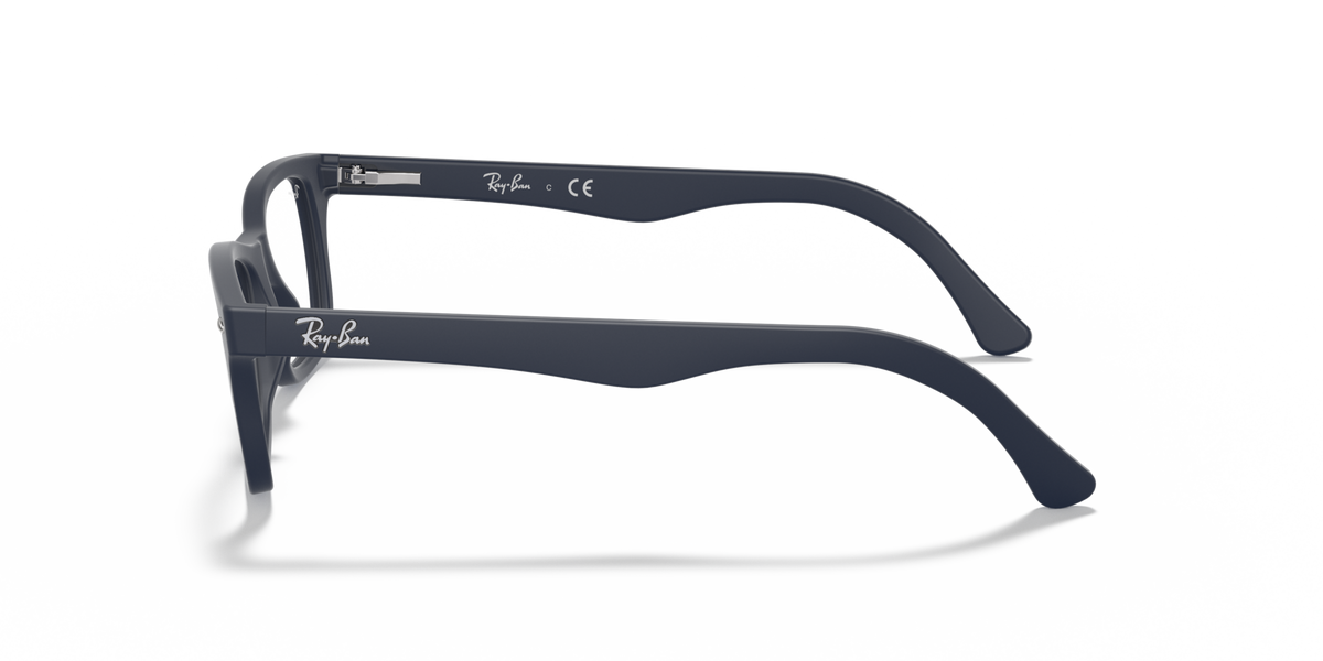 Ray-Ban prescription eyewear frames, dark navy with curved temples and blue accents