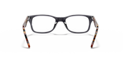 Ray-Ban prescription eyewear frames, dark frame with orange-brown temple accents