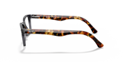 Ray-Ban prescription eyewear frames, side view with brown tortoise temples