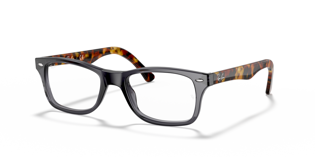 Ray-Ban prescription eyewear frames, dark frame with brown tortoise temples