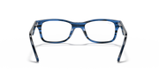 Ray-Ban prescription eyewear frames, blue full-rim with clear lens shape