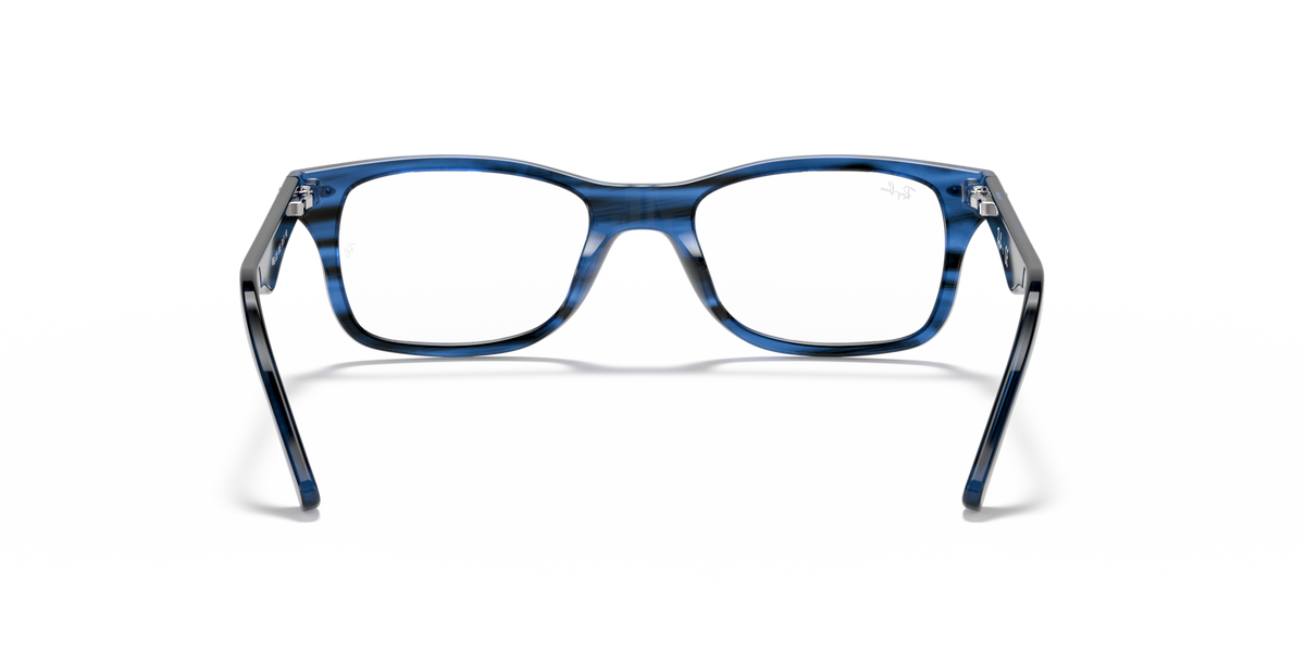 Ray-Ban prescription eyewear frames, blue full-rim with clear lens shape