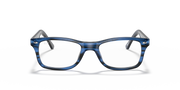 Ray-Ban prescription eyewear frames, blue with white lens centers and blue temple tips