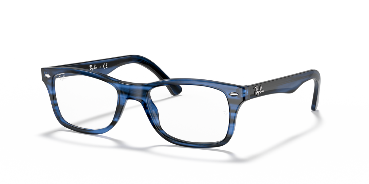 Ray-Ban prescription eyewear frames, blue frame with clear blue temple details