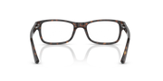 Ray-Ban prescription eyeglass frames, Havana brown rectangular front with thick rim