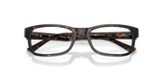 Ray-Ban prescription eyeglass frames, Havana brown rectangular front with reflective lenses