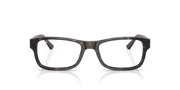 Ray-Ban prescription eyeglass frames, Havana brown full-rim rectangular with clear lenses