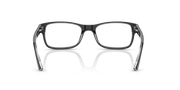 Ray-Ban prescription eyeglass frames, black rectangular front view with thick rim