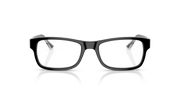Ray-Ban prescription eyeglass frames, black rectangular full-rim with clear lenses