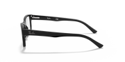 Black eyeglass frames side view with Ray-Ban logo and straight temples