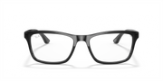 Ray-Ban prescription eyewear frames, black rectangular full-rim glasses, front view.