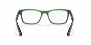 Ray-Ban RX5279 green prescription frames with clear lenses, front view