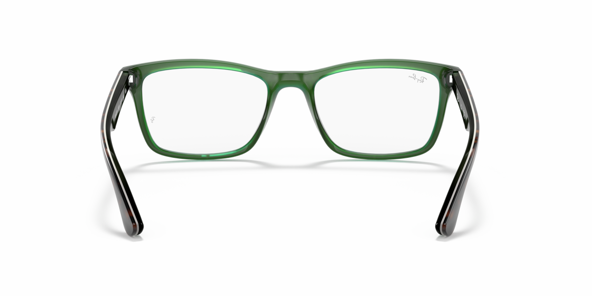 Ray-Ban RX5279 green prescription frames with clear lenses, front view
