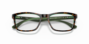 Ray-Ban RX5279 tortoise-style prescription frames with green lens tint, front view