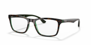 Ray-Ban RX5279 tortoise-style prescription frames with green accents, front view