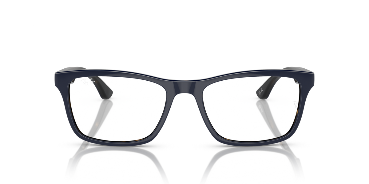 Prescription eyewear frames, dark rectangular front with full-rim design