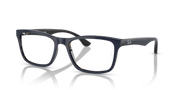 Prescription eyewear frames, dark glossy black with square lenses